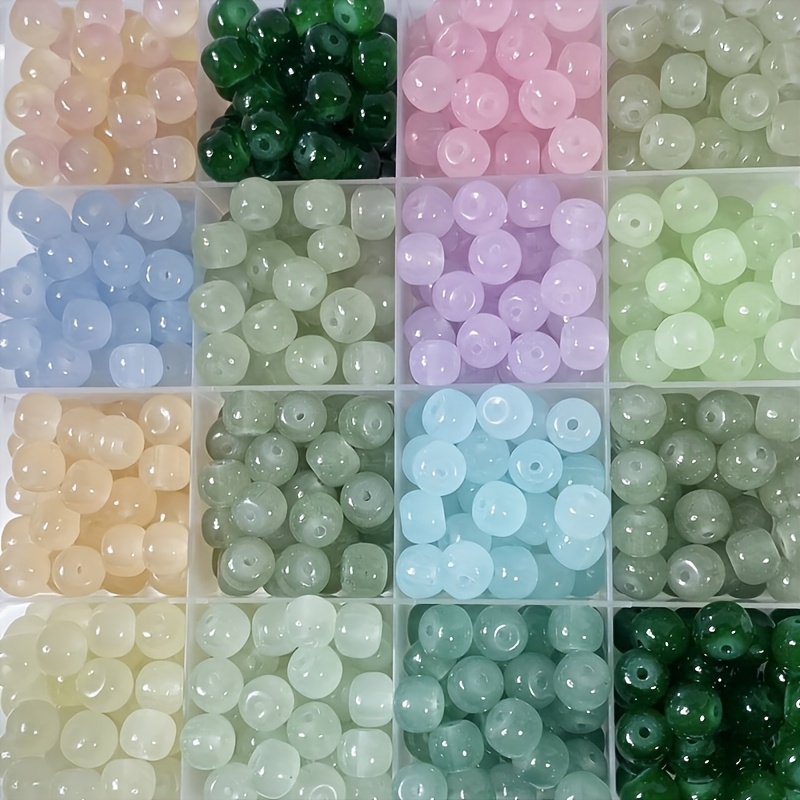 

24-pack Mixed Glass Beads Set, 0.6cm X 0.8cm Barrel Beads, Assorted Colors, Making Supplies For Bracelets And Necklaces Crafting