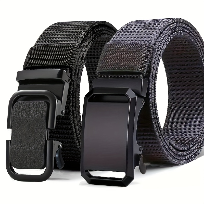 Men's Canvas Sports Belts with Automatic Buckles