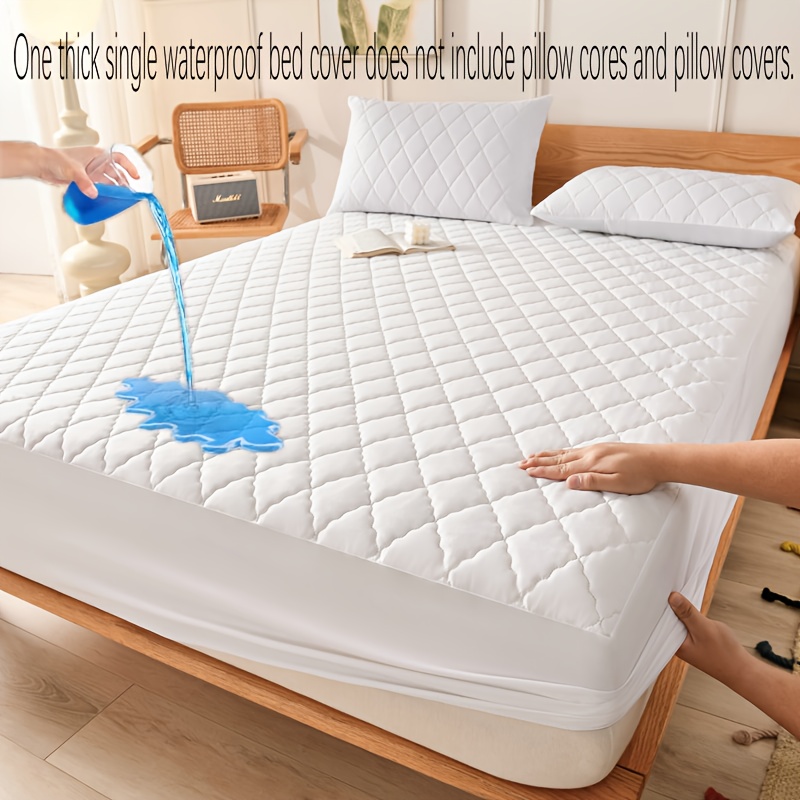TEMU Une housse de matelas imperméable de haute qualité, épaisse, douce et confortable, disponible en différentes couleurs. La housse de matelas ne
