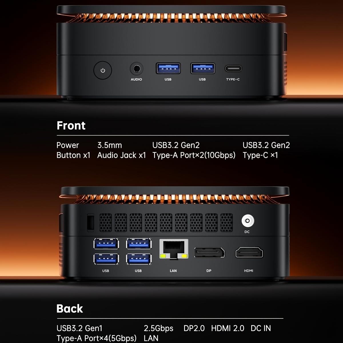 Mini-pc AMD Ryzen7 6800H (tot 4,7 GHz)
