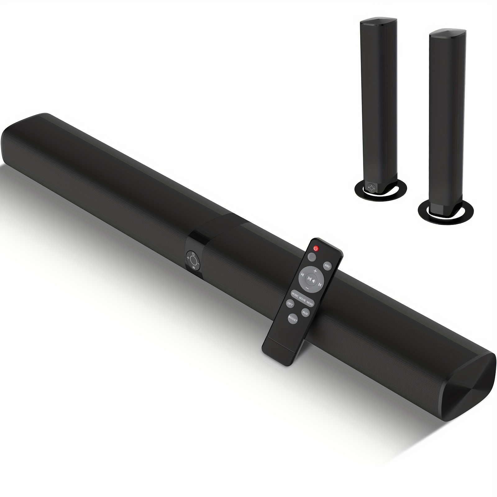 TEMU 32 Inch 60w Sound Bars For Tv, Smart Tv Soundbar, Wireless Speaker, Wired & Wireless Sound Bar, 2in 1 Separable Soundbars With Arc/optical/aux