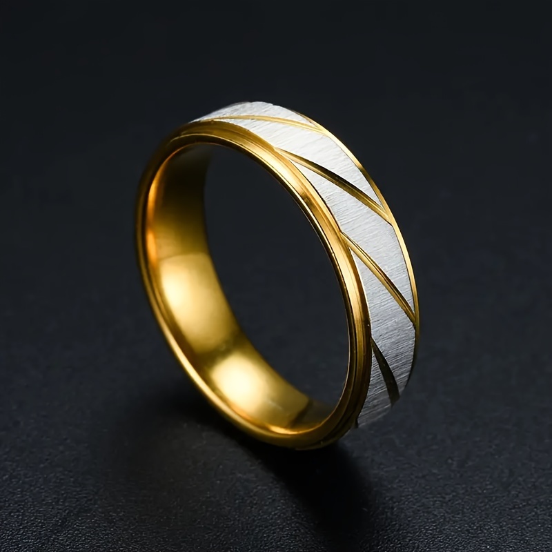 2pc Romantic Interlocking Band Rings Set, 14K Plated