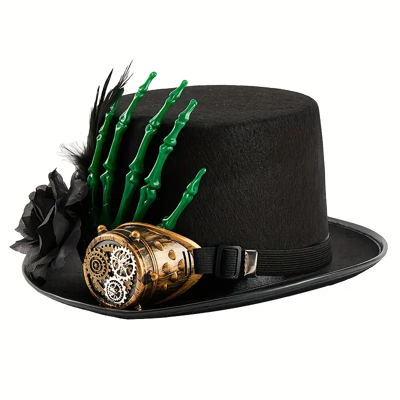 steampunk gothic top hat glasses black red accents - Temu Bahrain steampunk gothic top hat glasses black red accents - Temu Bahrain