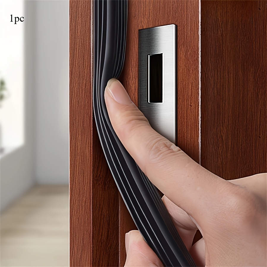 Image of 1/2pcs Door Draft Stopper Seal Strip, Self-adhesive Soundproof Anti-collision Weatherstrip For Home Door Window