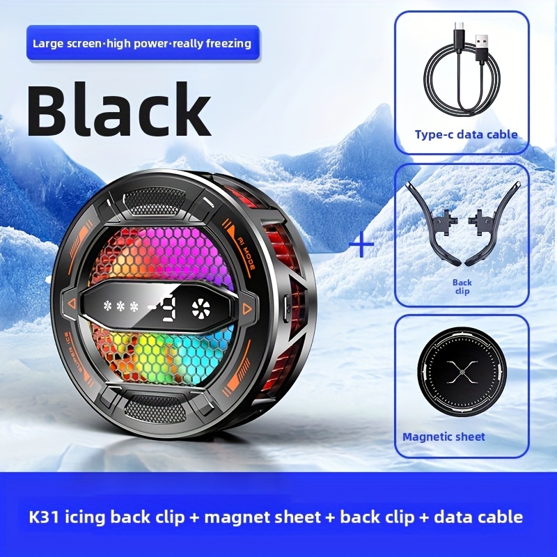 Phone Cooler With Cool Colorful Led Lights, Magnetic Suction Ice Cooling System For Phones And Tablets, Magnetic Semiconductor Cooling With Freezing Function, Strip