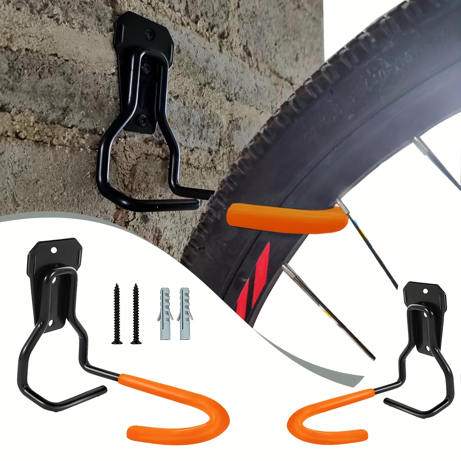 eine orangefarbene vertikale fahrrad wandhalterung metall - Temu Germany