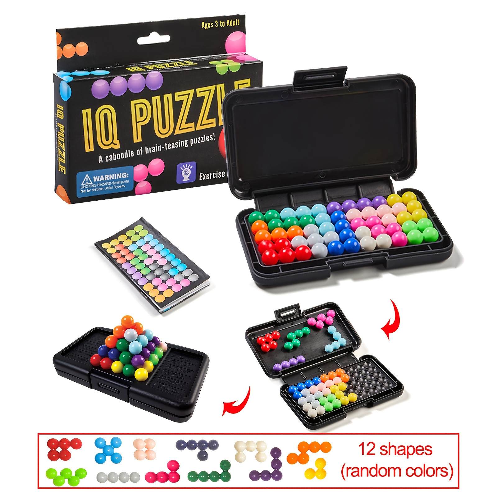 200 Levels 3d Puzzle Pyramid Unlock For Kids Training Travel Tabletop Educational Toy Christmas Birthday Gifts Challenge Mind Development Interactive Random Colors