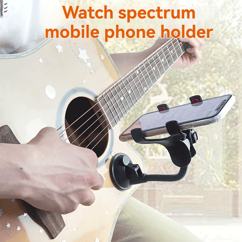 

Rotatable Guitar & Ukulele Phone Holder, Abs Material, Waterproof, Suction Cup Mount, & Remove, Multi- Car & Desktop Mobile Phone Stand