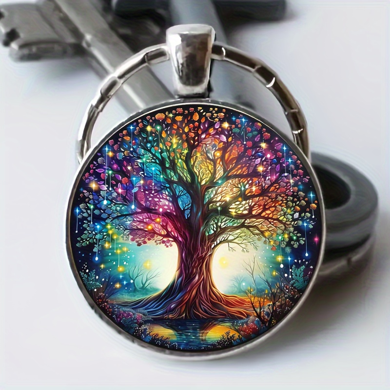 

1/2pcs Fashion Colored Tree Of Life Pendant Keychain Anniversary Birthday Party Jewelry Gifts