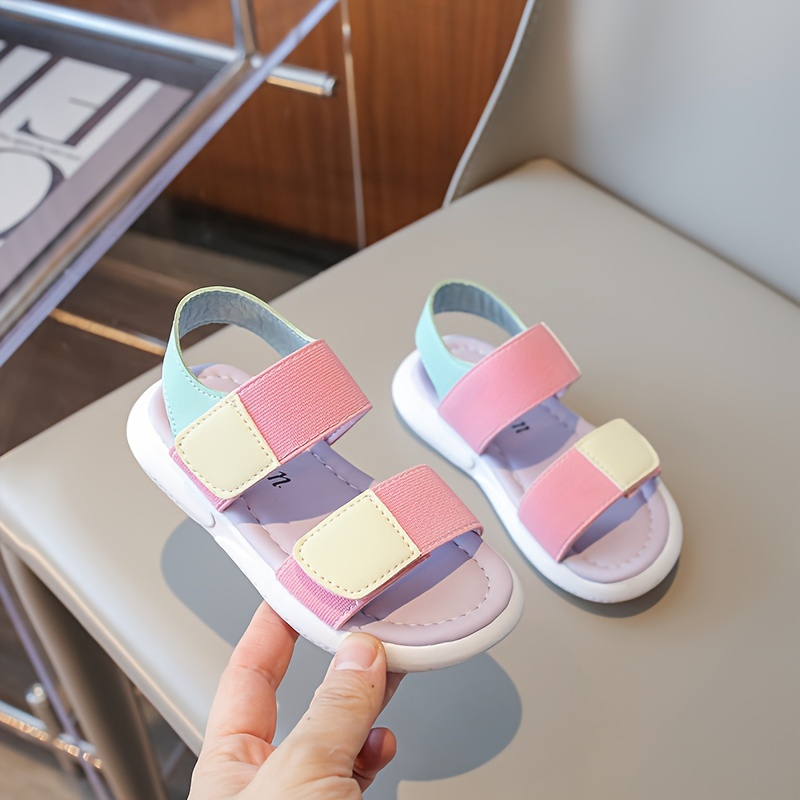 

Trendy Cute Open Toe Soft Sole Sandals For Girls, Breathable Non-slip Sandals For Summer, Holiday Gift