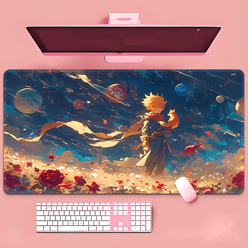 

Anime-inspired Gaming Mouse Pad - Water-resistant, Non-slip Rubber Base, Large Desk Mat For Computer Keyboard, Office & School Decor, Gift For Teens - Durable & Stitched Edges