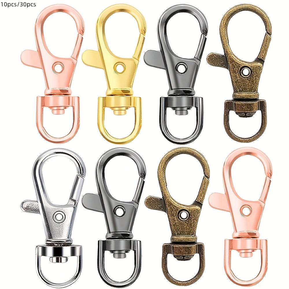 

10/30pcs Keychain Hook Clip Rotating Spring Hook Small Metal Rotating Keychain Clip Hook Keychain Hardware Suitable For Keychain Making Diy Crafts Lanyard Making Pet Collar (35mm)