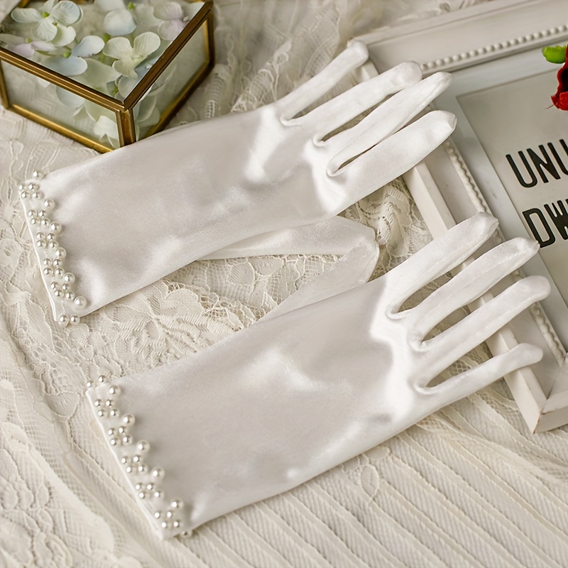 

1 Embellished Gloves For Women, Bridal Gloves, Polyester Long Decorative Gloves For , No ,