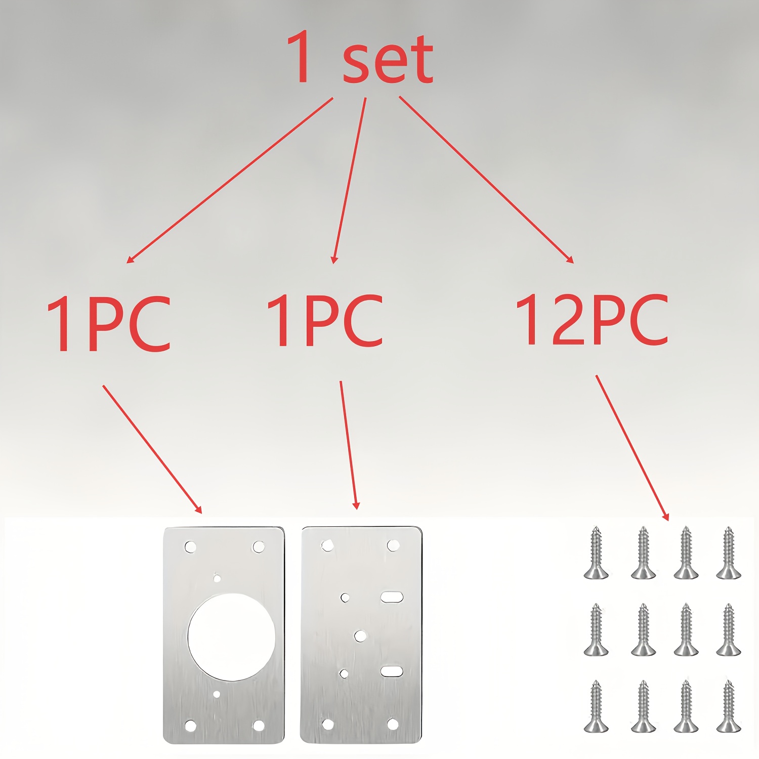 TEMU Kit di riparazione cerniere da 14 pezzi - Piastra di riparazione cerniera porta armadio, porta armadietto da cucina, porta mobiletto di