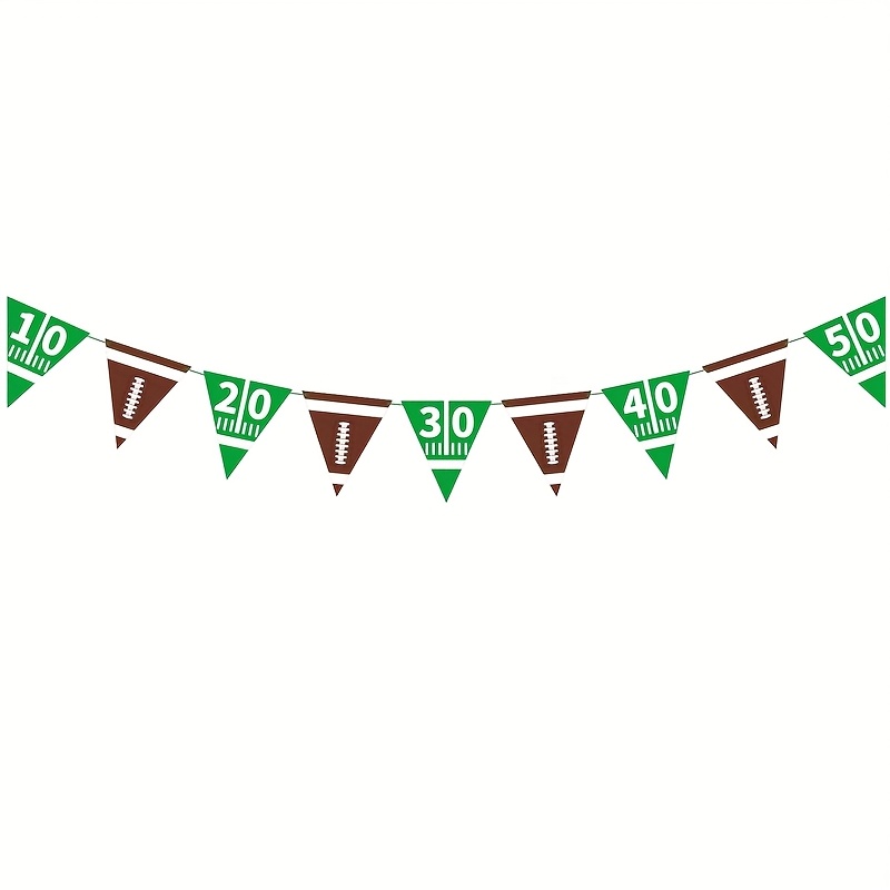 Decorative Pennant Flags, American Football Themed Triangle Pennant Banner For Birthday Party Decorations