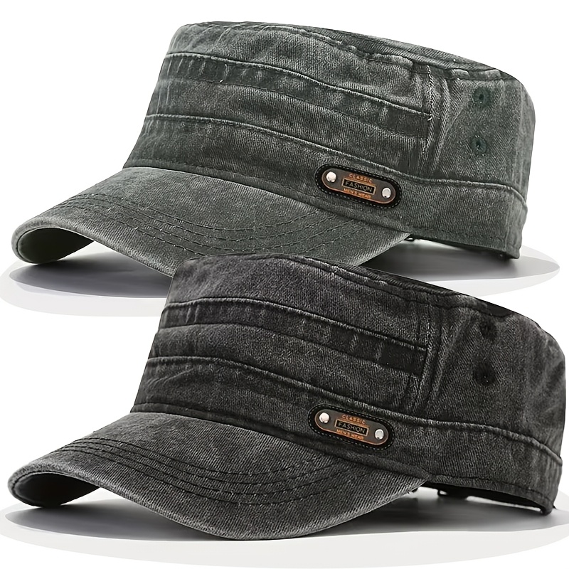 TEMU Ensemble 2 pièces, Nouveau chapeau plat à bec de canard pour homme, , idéal pour les loisirs, les , à pied, cadeau
