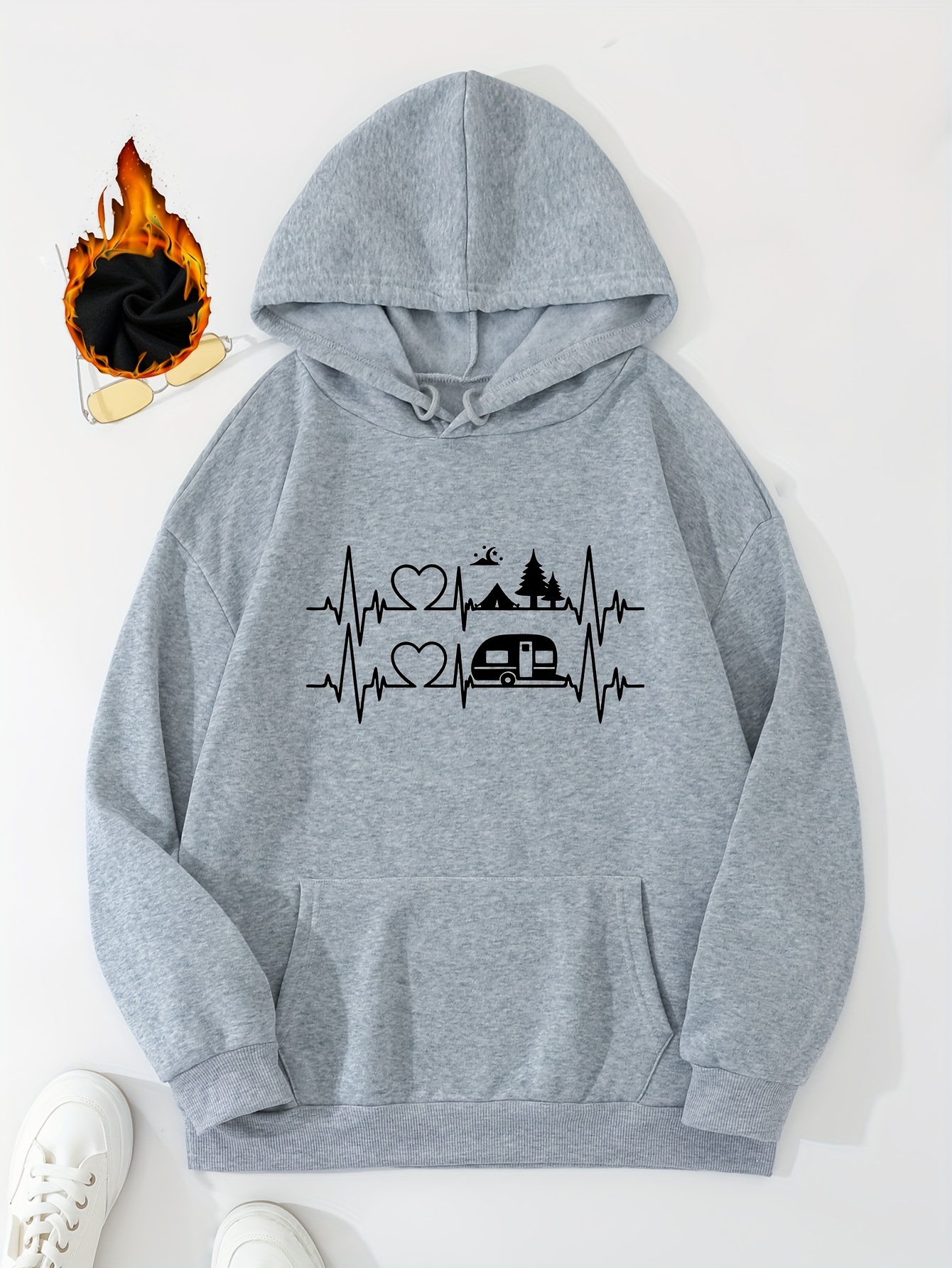 Graphic Print Hoodie Drawstring Casual Hooded Sweatshirt Temu Canada 3782