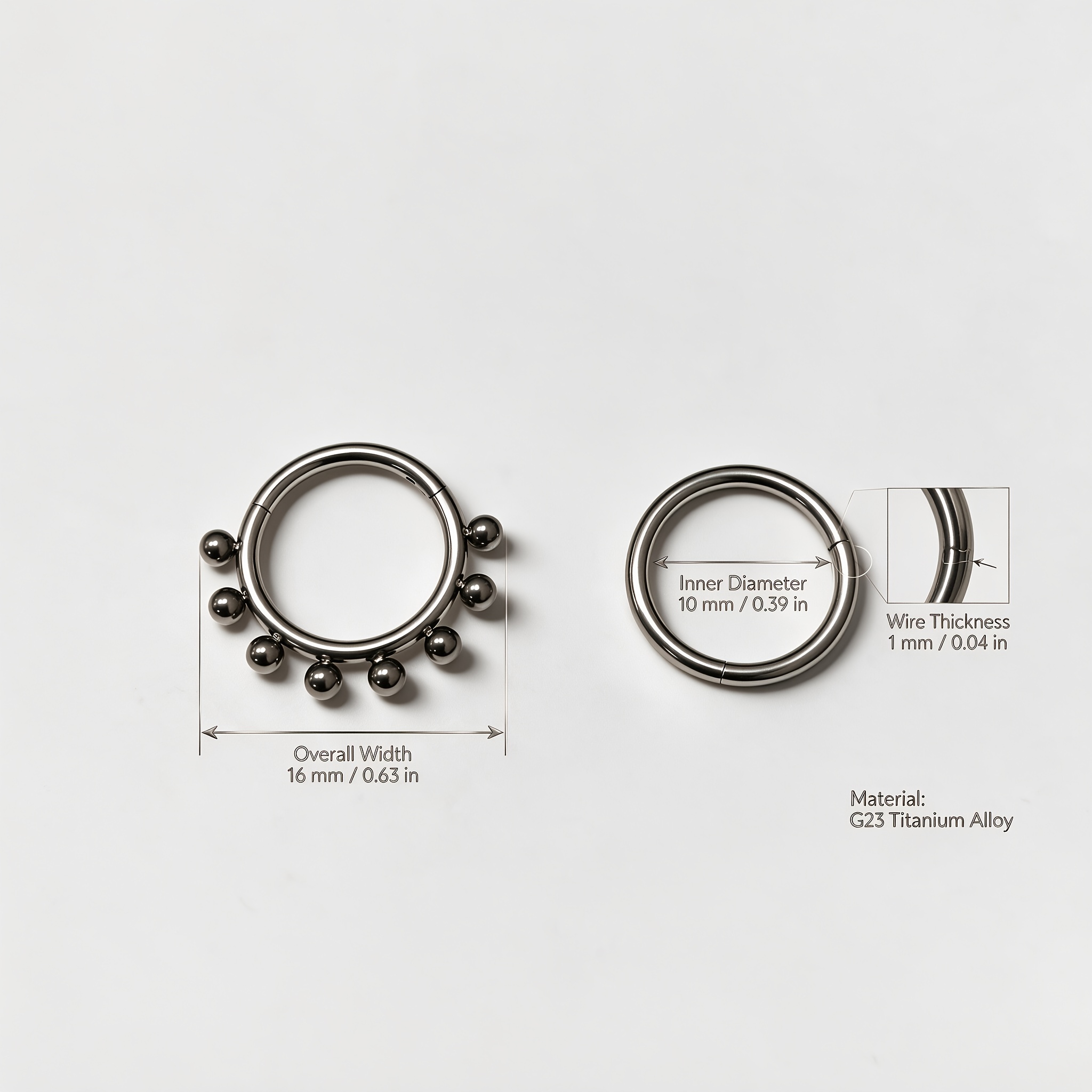 4pcs Multi-purpose Plain Hoop Earrings/Nose Rings Set