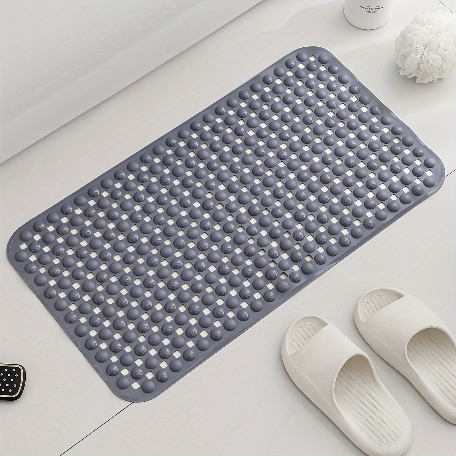 

Shower Mat, Non Slip Bath Mat For Tub, Shower Floor Mat, Machine Washable Bathtub Mat With Suction Cups And Drain Holes, Bathroom Mats, Soft Bathroom Accessories, Bathroom Decor, Bathroom Decorations