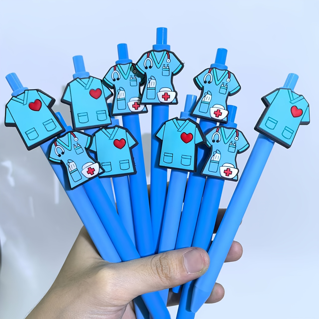 

20-pack Medical Theme Ballpoint Pens, Blue Plastic Medium Point, Nurse Doctor Scrubs , Creative Unisex Gift Stationery