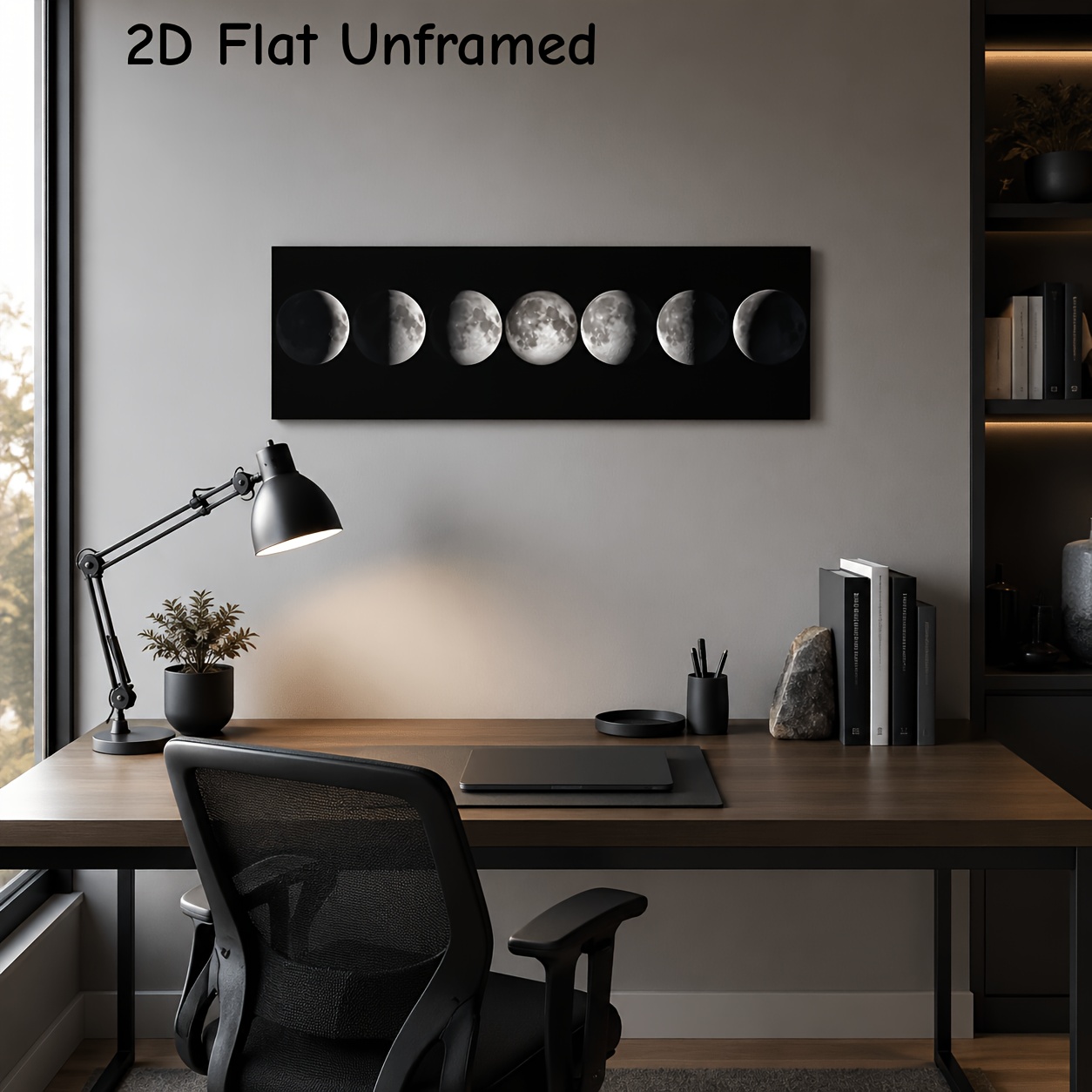 Image of 1pc Art Canvas Print Poster, Moon Phase Canvas Wall Art, Artwork Wall Painting For Bathroom Bedroom Office Living Room Wall Decor, Home Decoration, No Frame