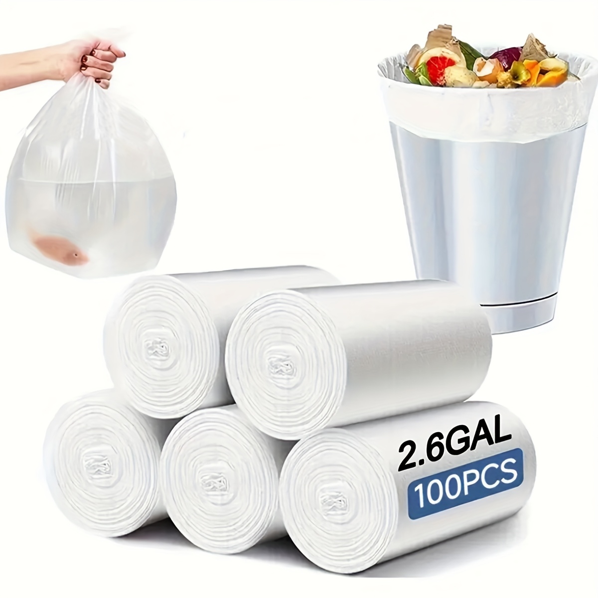 

5 rouleaux de sacs poubelle, mesurant 17,72 x 19,69 pouces, en plastique, polyvalents pour , , les entreprises, les écoles, les bureaux, l'extérieur, les de bain, un professionnel et jetables.