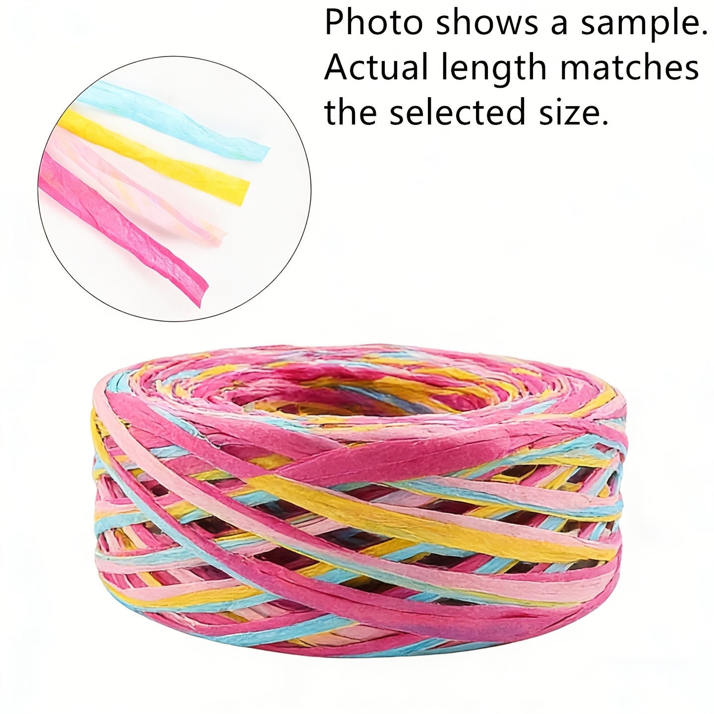 TEMU Spago di carta rafia da 4 mm, di carta multicolore ad resistenza, filo per a maglia a , per bouquet da fiorista, confezione regalo festiva, per