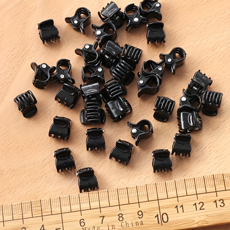 TEMU 10pcs / 20pcs Black Pure Cute Mini Hair Claw Clips For Women, Summer Bangs Clip Side Mini Grab Clips Short Hair Clips Top Clips Casual