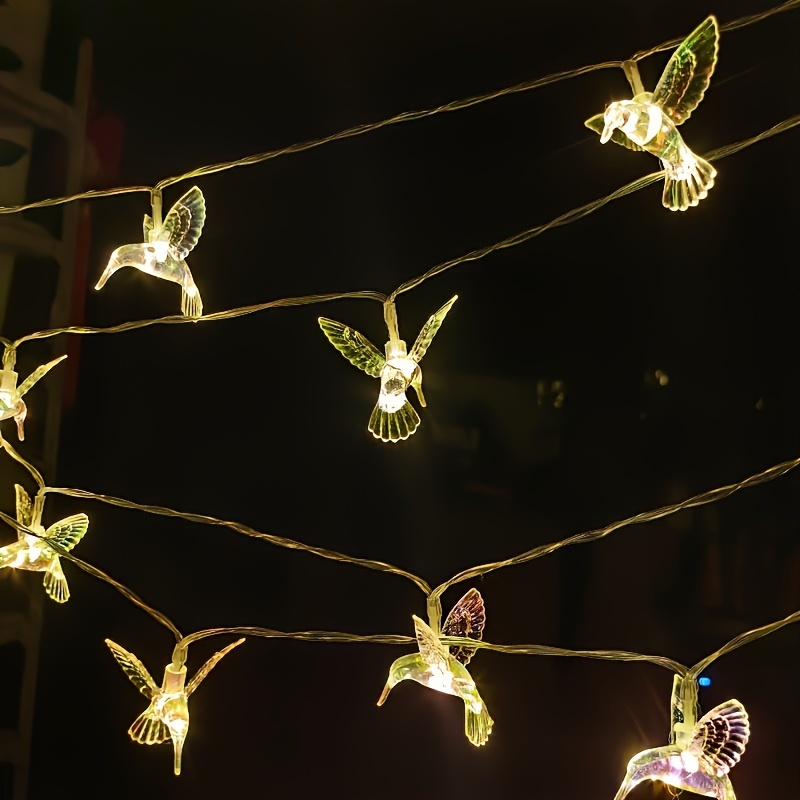 

10-pack Led Hummingbird String Lights, 2m Transparent Polystyrene, Battery Operated (aa), Indoor Ambient , Valentine's, Christmas, New Year, Mid- - No Electronic Components