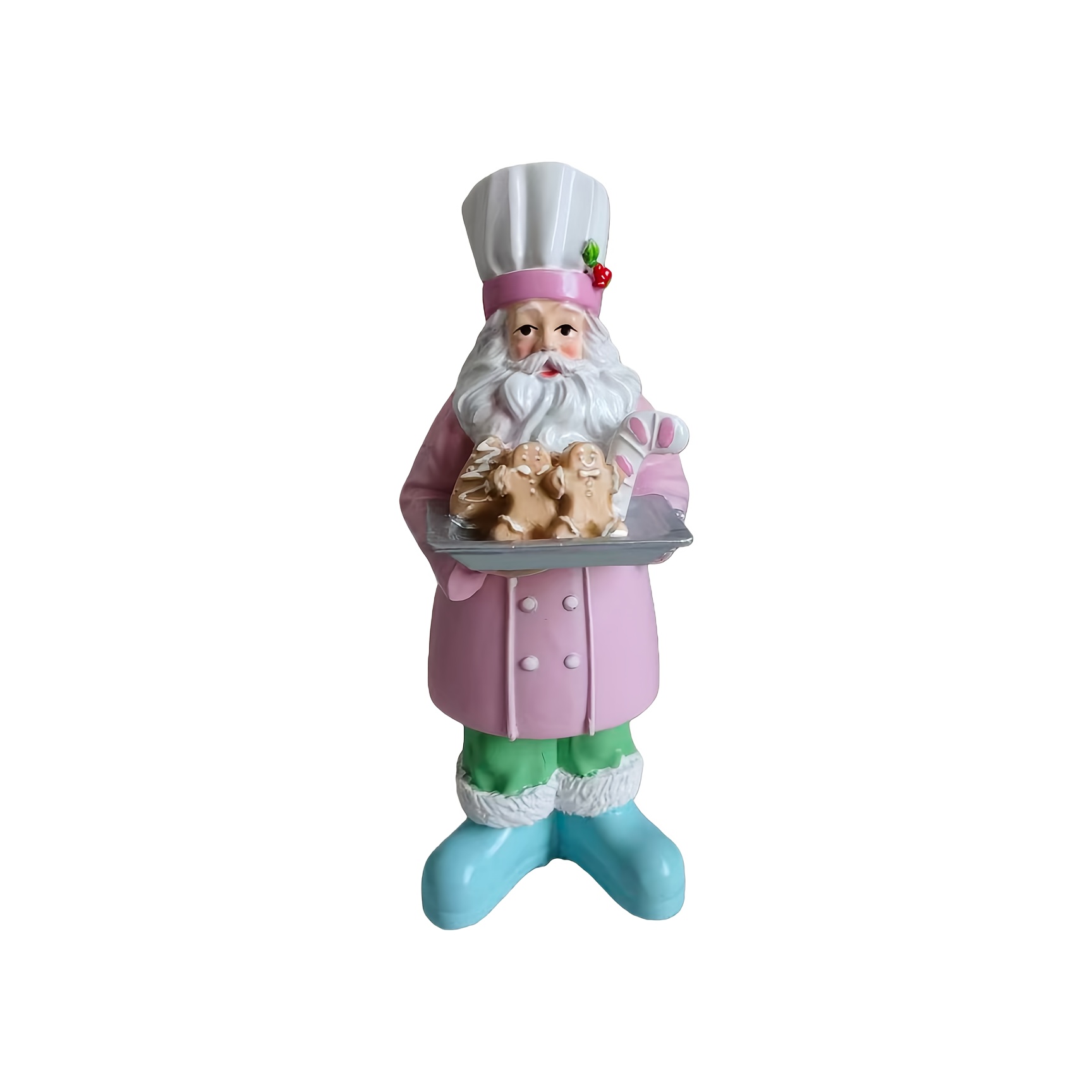 TEMU Resin Christmas Santa Claus Decorative Ornament - Festive Tabletop Decoration With Gingerbread , Snowflakes, And Christmas Tree, Ideal For Home,