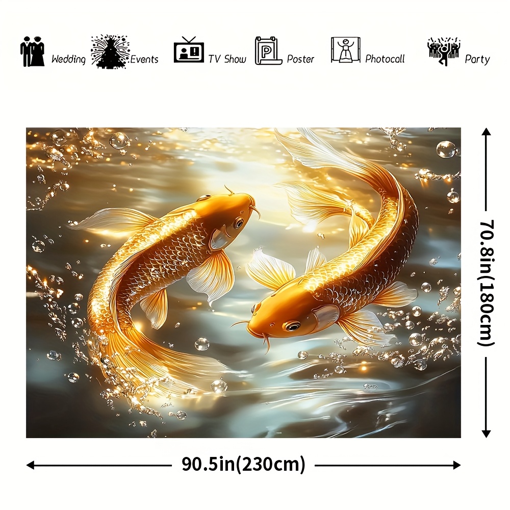 TEMU 1pc, Home Decor Backdrop, Golden , Machine Washable Fabric, Suitable For Living Room, Bedroom, Office, Home Decor, Room Decor, And Party Decor