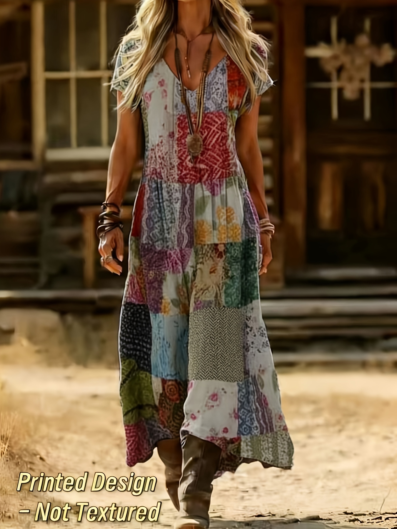 fitted lace wedding dress Hippie Boho Maxi Silk Dress, Bohemian Long Back Bow Dress – Creative Women  of the World