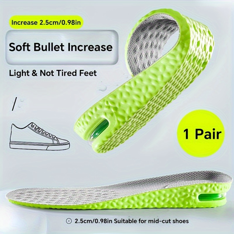 1 Double Pu Inside Increase Insole, Deodorization, Shock Absorption, Comfortable Foot Mat, Suitable For Sports Shoes