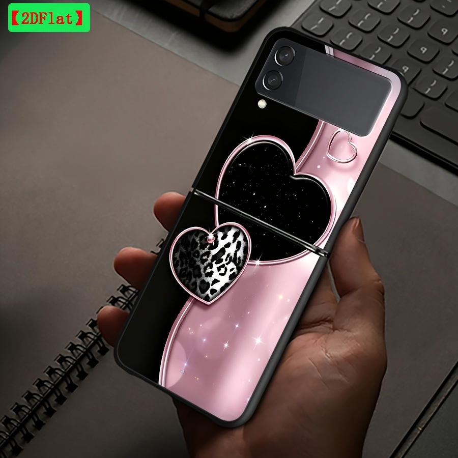 TEMU Phone Case: 2d Flat Cute Cartoon Heart Case Suitable For For Z Flip 7 6 5 4 3 Z Fe Z Flip4 Phone Back Cover