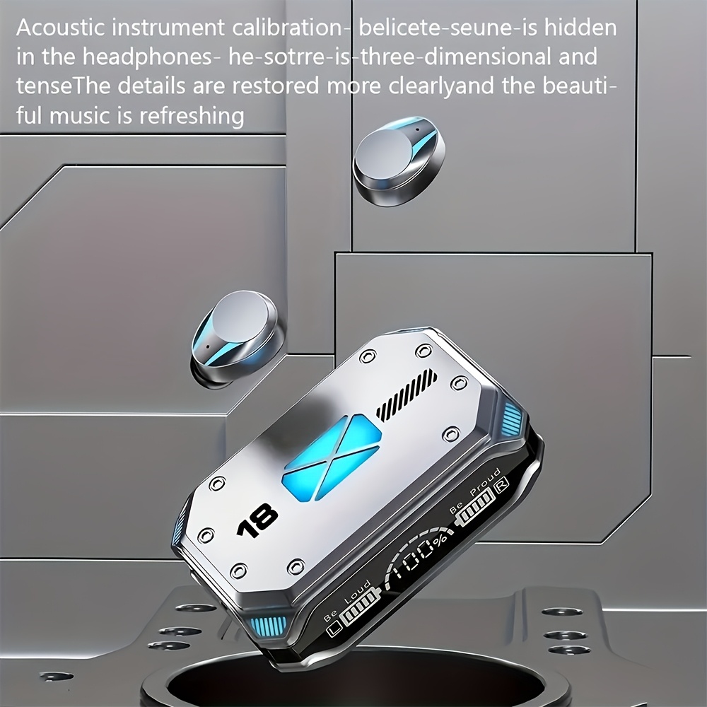 Écouteurs TWS sans fil avec écran numérique - connexion rapide et précise - appels stéréo haute définition - contrôle du volume tactile - longue autonomie de batterie - faible latence pour le gaming - nouveau design intra-auriculaire - faible latence pour le gaming - peut être utilisé comme cadeau