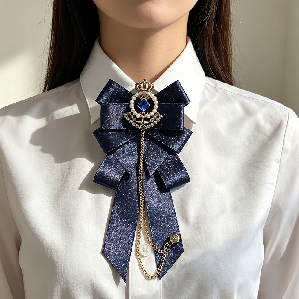 TEMU Immcharm Men's & Women's Bohemian Bow Ties With Gemstones - Suitable For Casual, Role-play, School Uniforms, Jk Costumes, Christmas & Halloween
