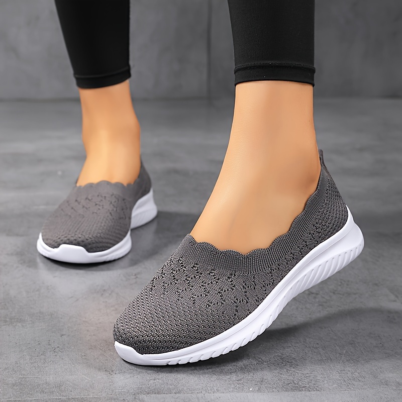 women s breathable flying woven flat shoes casual slip details 7