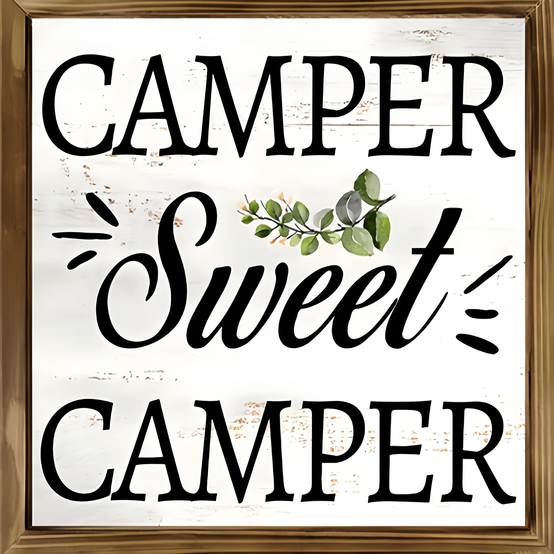 TEMU 1pc Peinture sur Panneau de , Panneau de Campeur Doux, Peinture Décorative en Bois de Style Rustique, Art Mural Réutilisable Polyvalent, Aucune