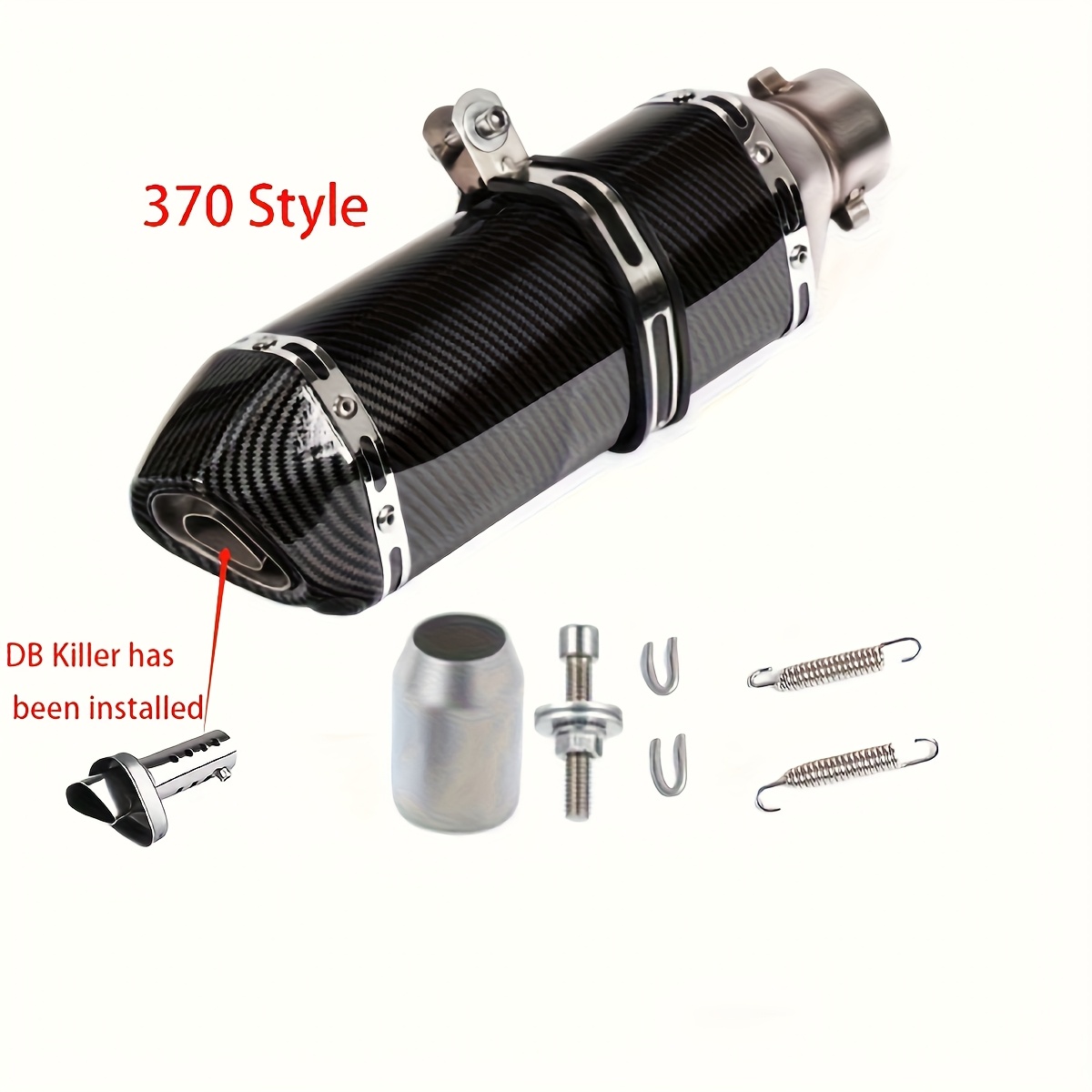 1pc stainless steel motorcycle exhaust pipe 38 51mm universal fit db killer built in compatible with street motor scooters off road motorcycles details 7