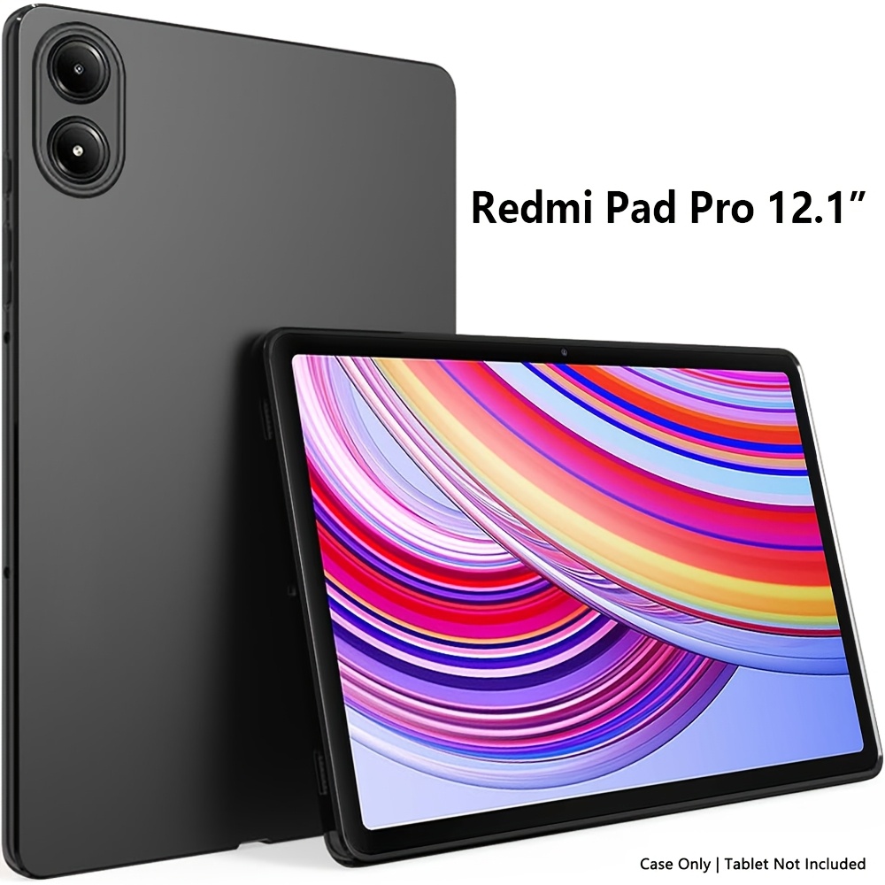 TEMU Funda para Xiaomi Redmi Pad Pro 5G 12.1" 2024, Hecha de Material TPU Suave, Ligera, Cubierta Protectora Resistente a Arañazos, Negra. Para Uso