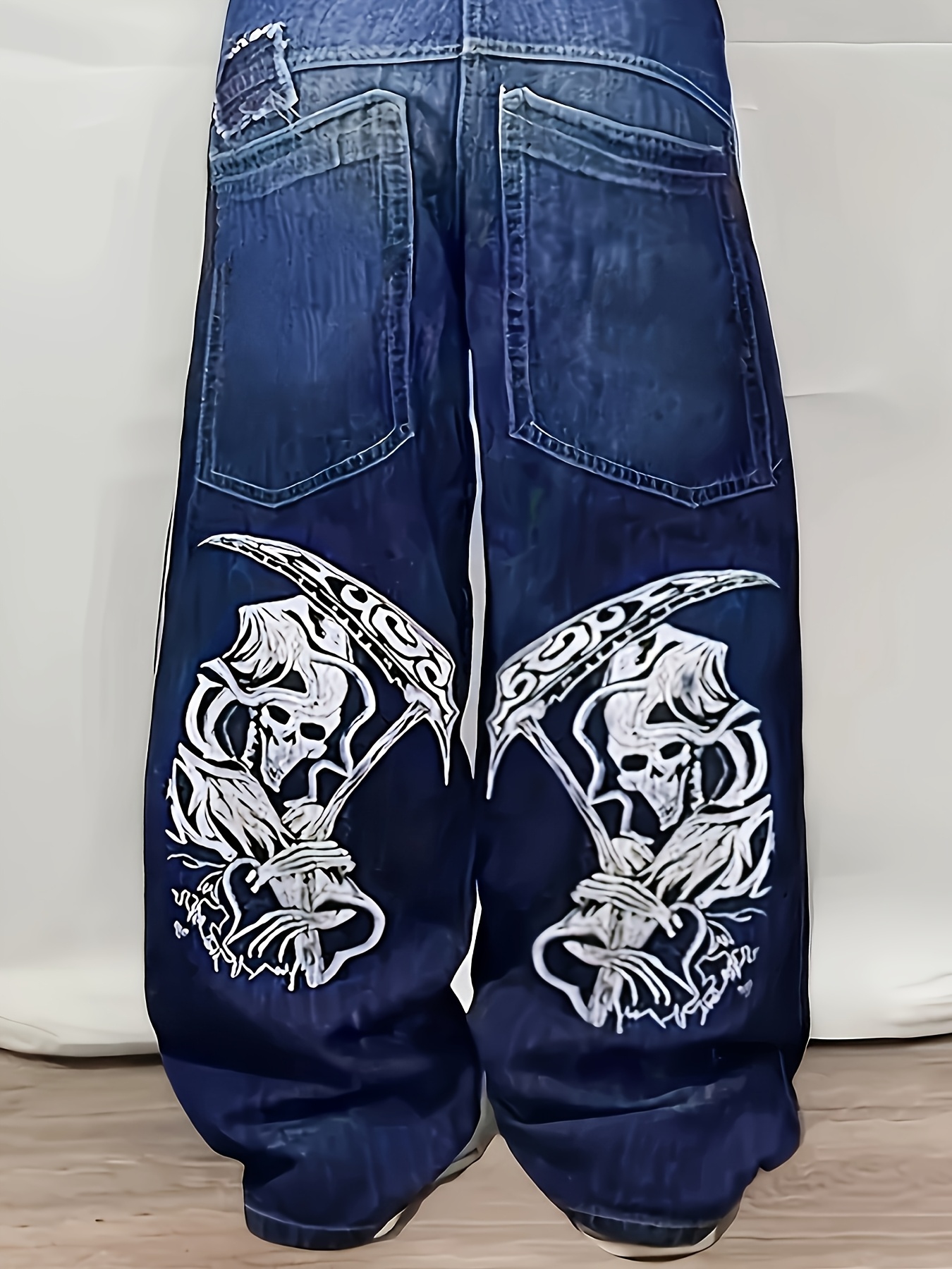 y2k streetwear dragon katanas print wide leg jeans heavy - Temu Spain