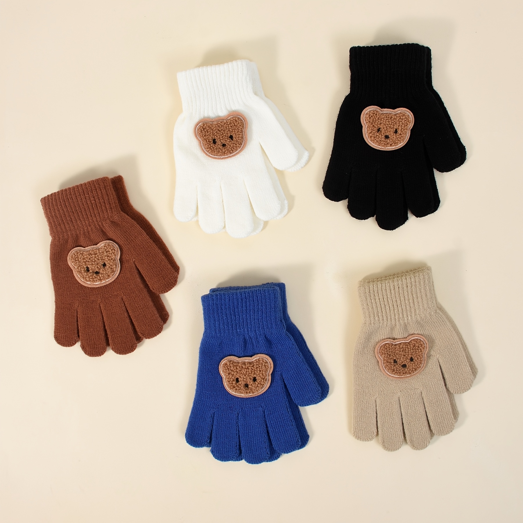 childrens cartoon cute pattern stretch knit gloves for 12   in multiple sizes and colors autumn winter thermal gloves single layer lightweight high   gloves for kids windproof gloves for fall and winter suitable for daily