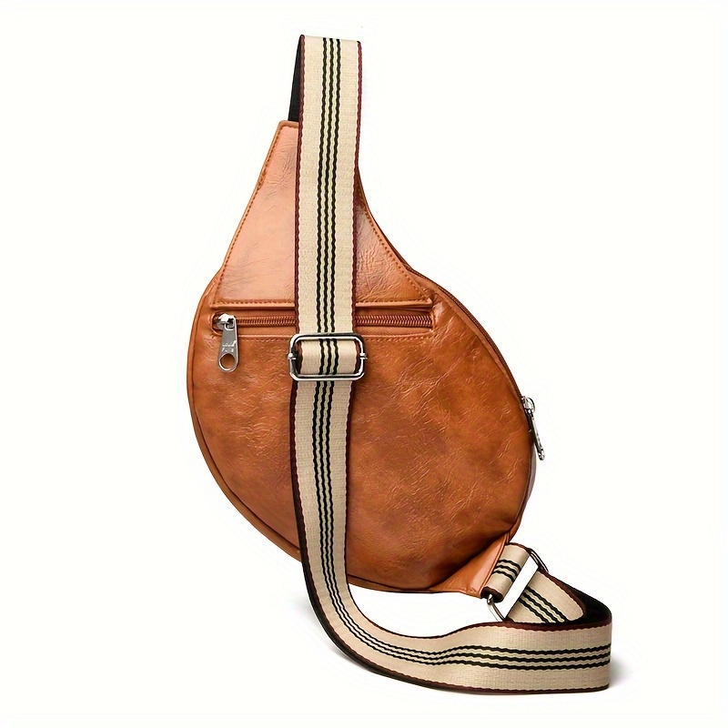 Vintage Chic Crossbody Sling Bag - Adjustable Strap, Buckle Closure, Edge Paint Detailing, Polyester Lining - Stylish, Versatile, and Spacious Shoulder Bag for Travel, Everyday Use, and Occasions