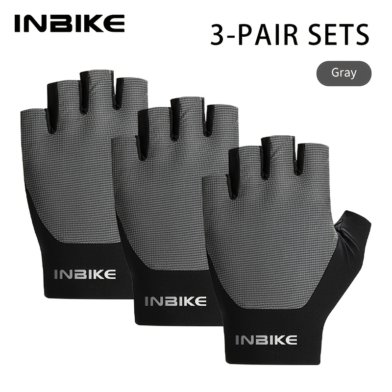 Image of 3 Pairs Inbike Summer Half-finger Cycling Gloves Breathable Quick-drying Mountain Bike Gloves Men And Women