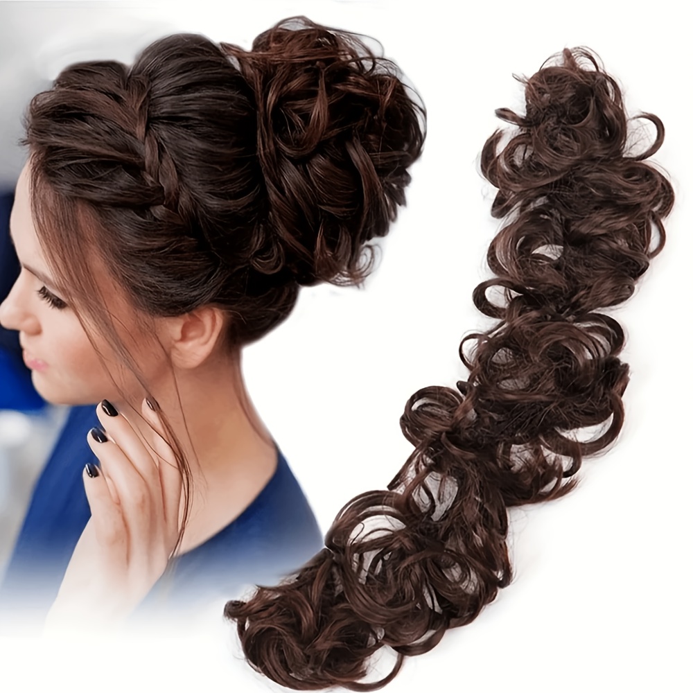 Image of 20 Inch 1pc Synthetic Caterpillar Hair Tie Headband, Bun Suitable For Women's Halloween Role-playing Wear