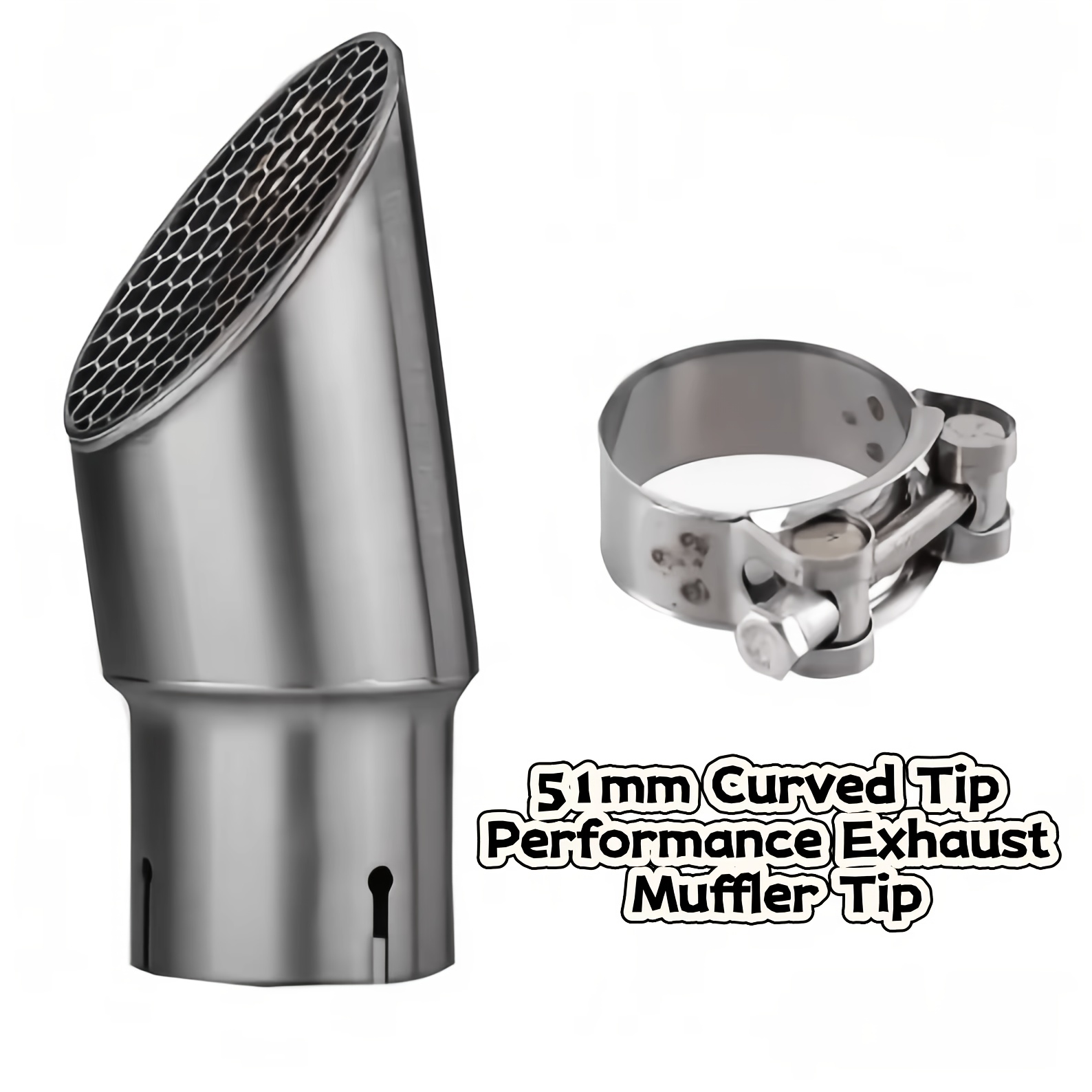 TEMU Tuyau d'échappement universel pour moto de 51 mm, compatible avec CBR 500R CB 400F 400X 500X 500X KTM DUKE 690 790 890 DUKE