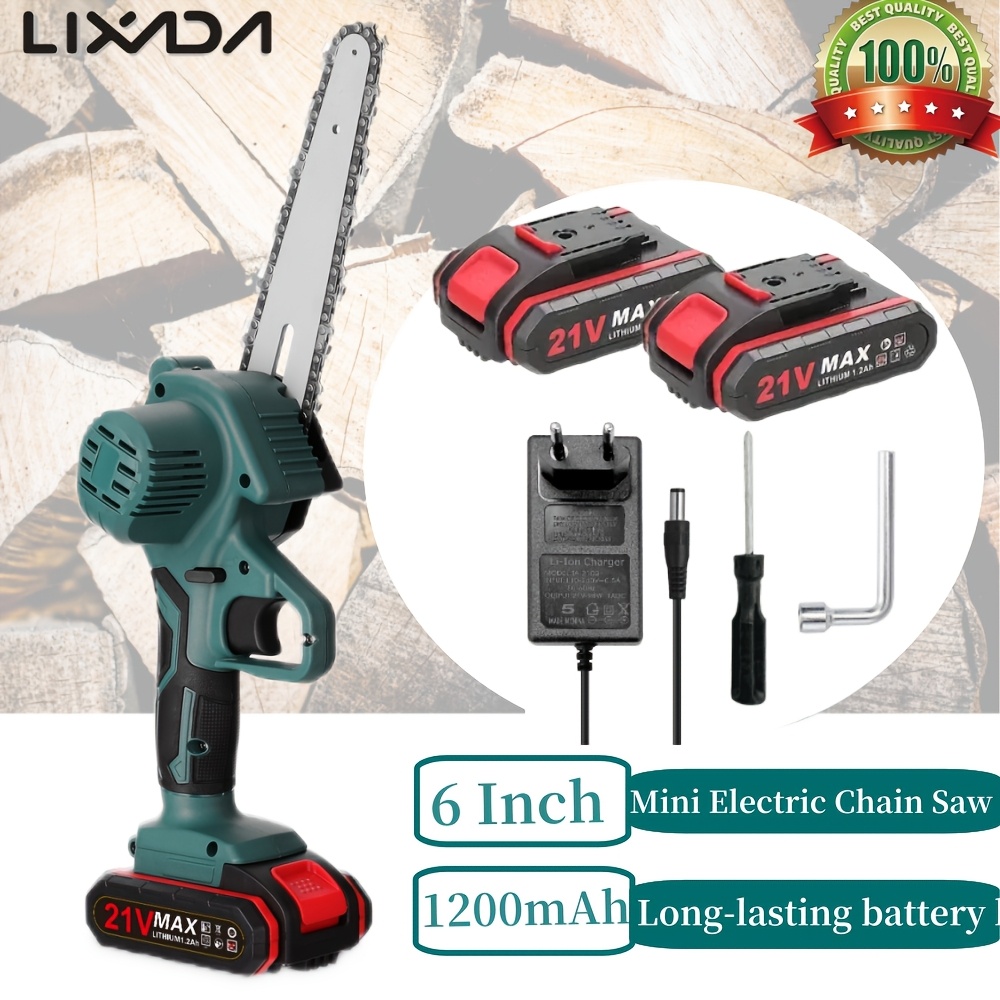 

Lixada 21v Portable Mini Electric Pruning Saw Rechargeable Small Wood Spliting Chainsaw One-handed Woodworking Tool