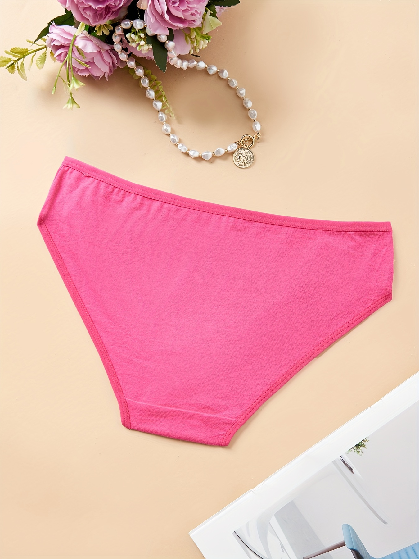 Solid Simple Briefs Breathable Comfortable Everyday Panties - Temu Canada