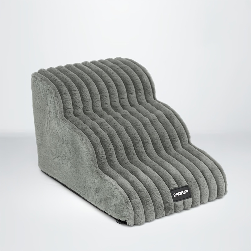 TEMU Escaleras de peluche para perros pequeños y mayores, aptas para camas altas y junto a la cama - Rampa inclinada a 35°, escalones de esponja de