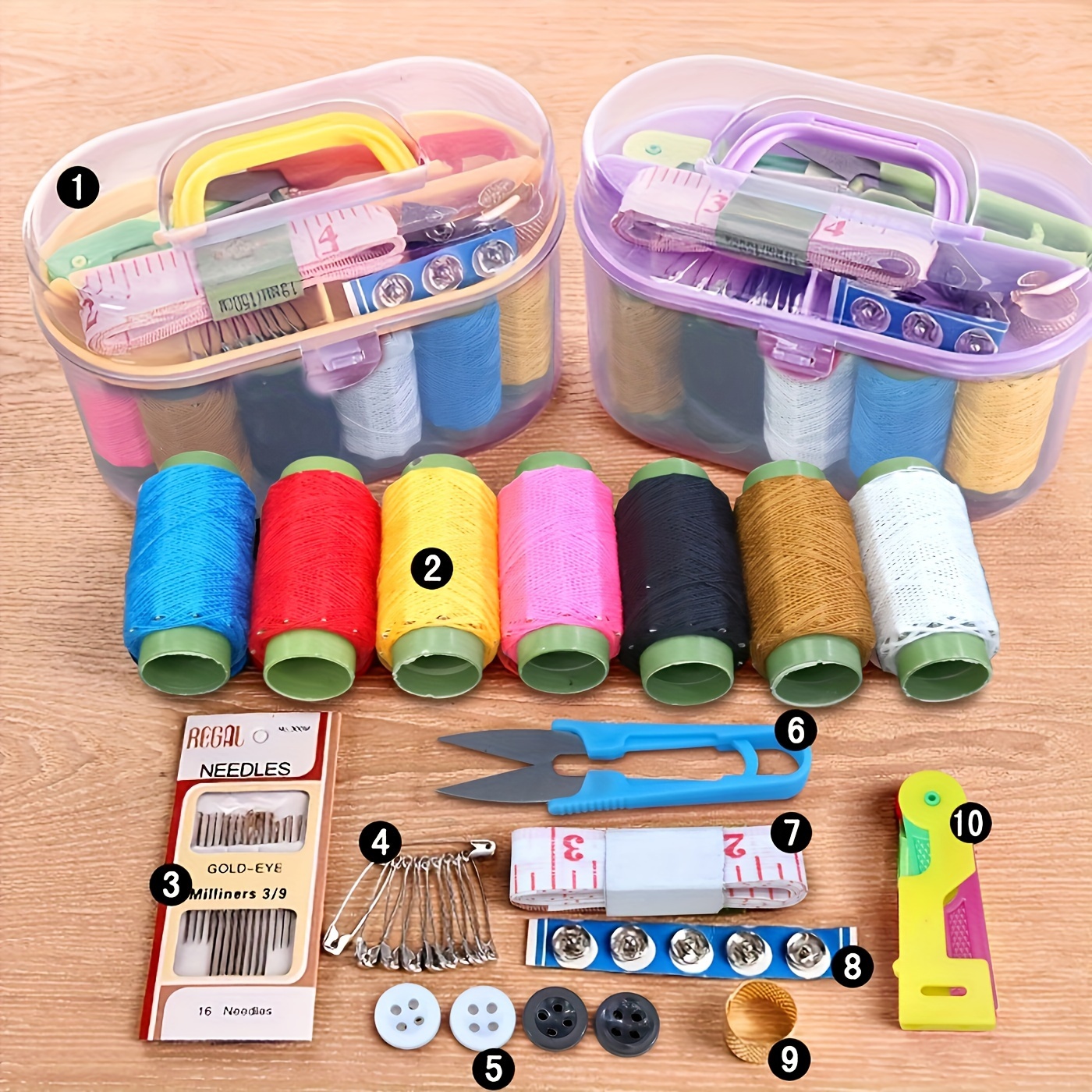 

46-piece Portable Sewing Kit With Case - Complete Needlework Tools Set For Home, Travel & Emergency Repairs - Durable, Multifunctional Craft Supplies Sewing Supplies Accessories Sewing Supplies